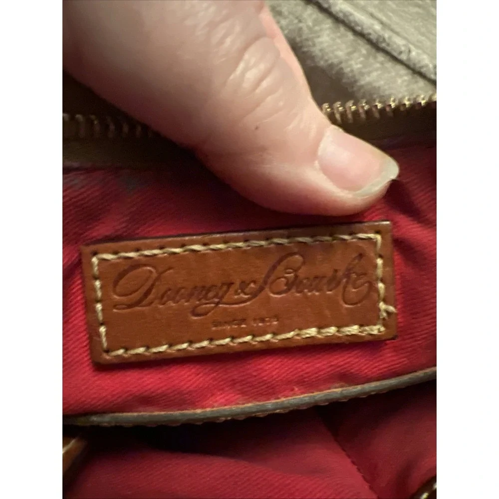Dooney & Bourke Pebble Grain Kimberly Crossbody Bag Tan & Brown Trim